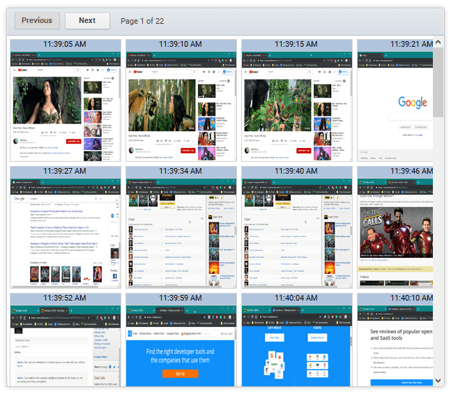 Screenshots Captured by Best Free keylogger